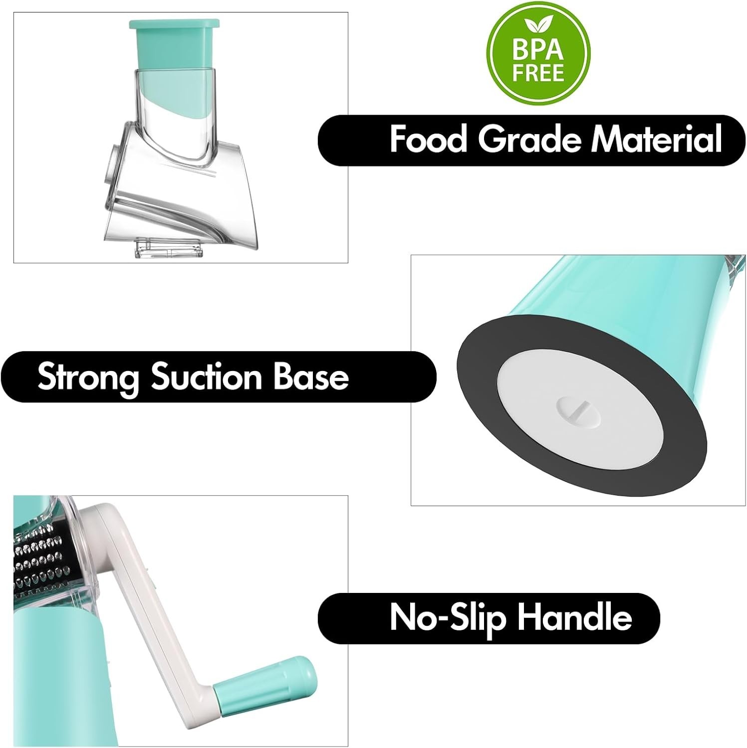 3-in-1 Rotary Food Vegetable Nuts Cheese  Fruit Slicer Shredder Cutter Grater