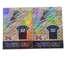 Lot of 2 2001 Artbox XFL NY/NJ Hitmen Holographic Cards - Rare Shiny