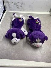 2 Lisa Frank Beanies Violet Playtime Kitten Cat Dog Puppy Purple White Plush