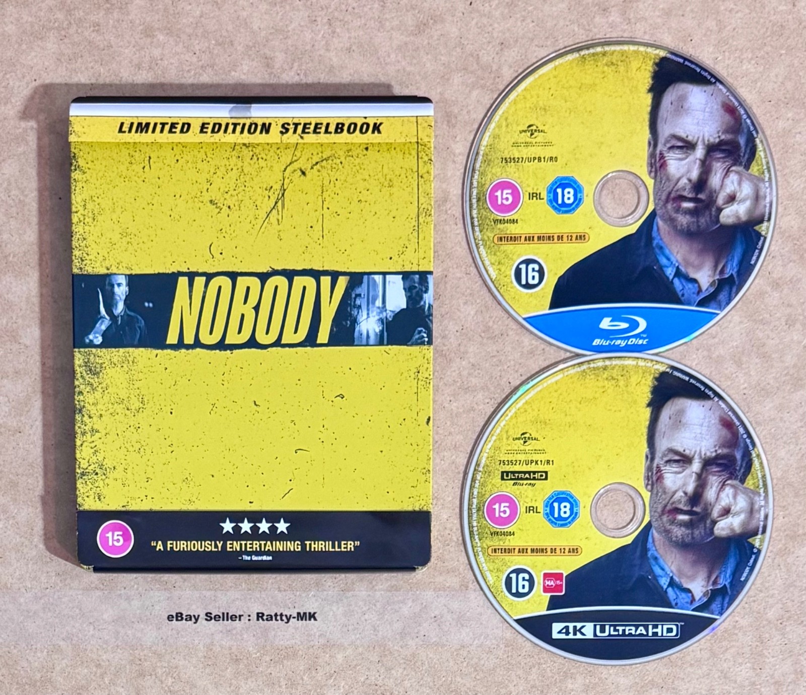 NOBODY - UK EXCLUSIVE 4K + BLU RAY STEELBOOK (READ)