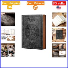 Men's A5 Faux Leather Lined Journal Notebook 288 Pages Black