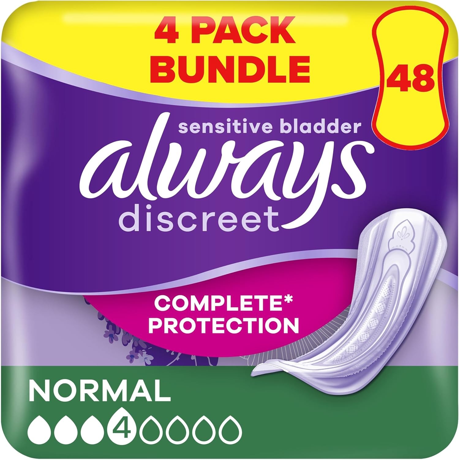 Always Discreet Incontinence Pads Women, Small, Absorbency Pads Women