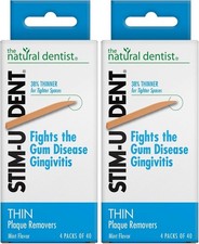 The Natural Dentist Stim-U-Dent Plaque Removers, Thin, Mint Flavor -160 ct. Pac