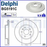 2X Bremsscheibe Delphi BG5191C 2 Bremsscheiben Hinterachse Hinten