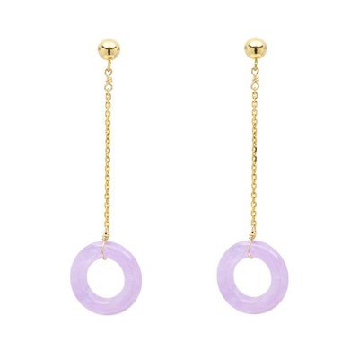 Amethyst Bagel Rund Kreis Ohrhänger Sterling Silber 925 vergoldet mit Gold