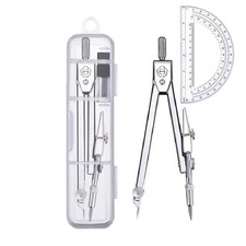Protractor and Compass Set, Protractor, Silver