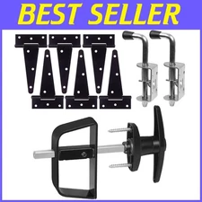 Secure Shed Door Hardware Kit with Pre-assembled T-Handle Lock & Dual Latches