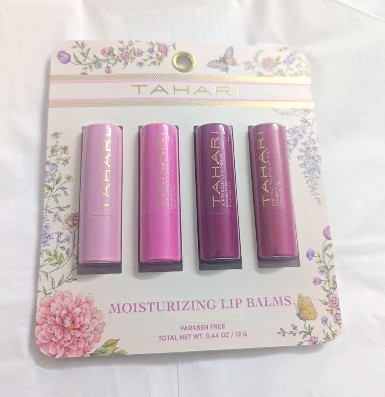 Tahari Moisturizing Lip Balm 4-Pack Paraben-Free SPF 15 Broad Spectrum 0.44 oz