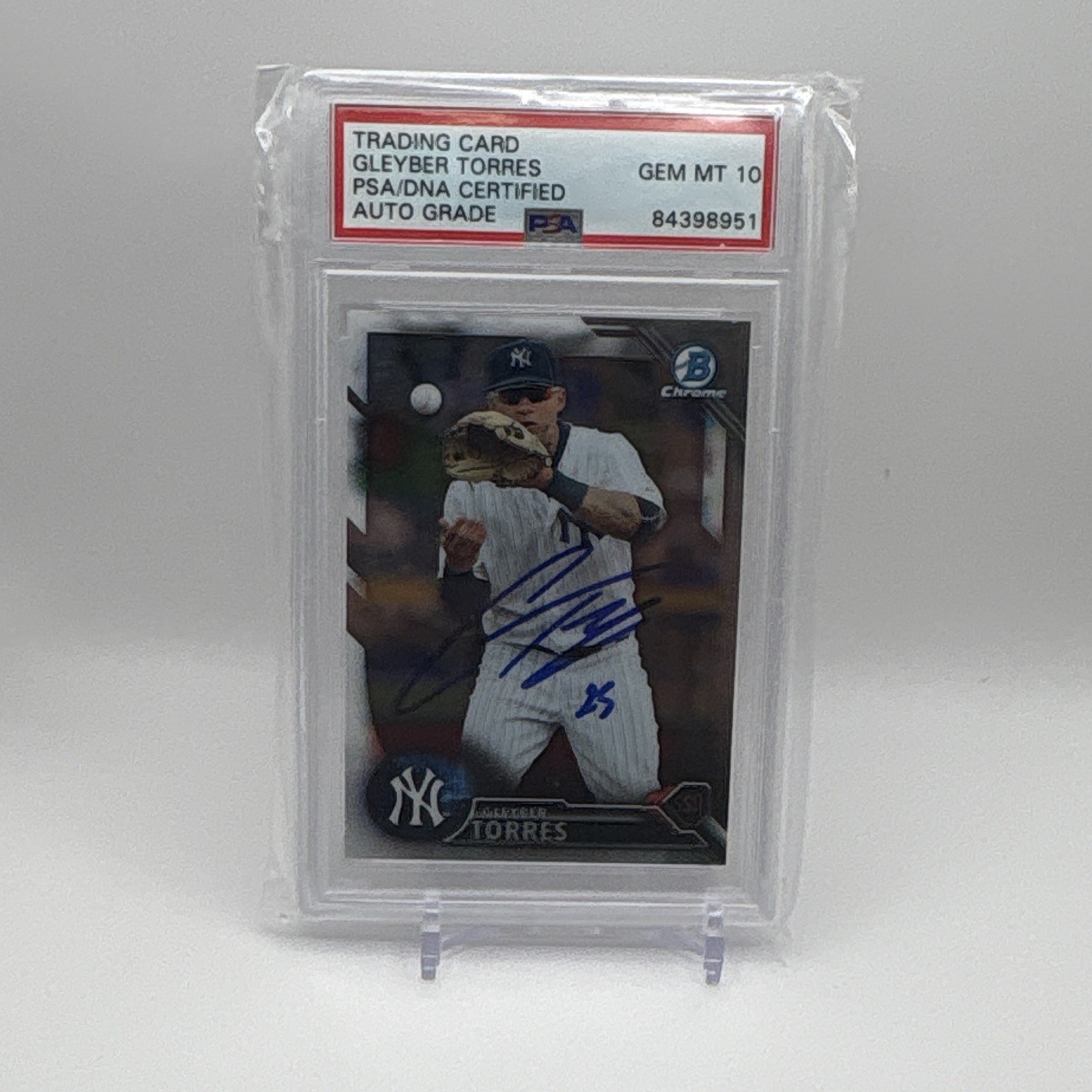 Bowman 2016 Draft Chrome Gleyber Torres Yankees Rookie Auto BDC-143 PSA 10