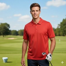 nike golf tour performance polo mens large dri fit red