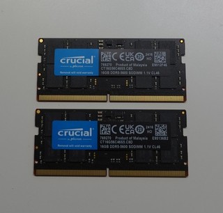 Crucial 32GB RAM DDR5‑5600 SODIMM CT16G56C46S5 Laptop Memory
