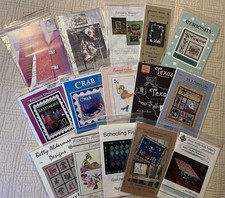Lot of 15 Quilt Sewing Craft Patterns Misc. Brands  Themes, a CD Set Also