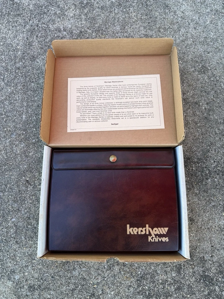 Juego de 3 navajas de bolsillo Kershaw Maniago 1300-3 Italia Lockback, en caja con papeles Foto 3 de 4