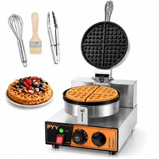 Commercial Waffle Maker - 1300W Non-stick Waffle Iron, 20Pcs/H Stainless Stee...