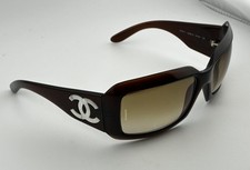 CHANEL Sunglasses 5076-H Mother of Pearl CC Logo Brown DAMAGED CC 