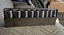 VINTAGE CRAFTSMAN COMPLETE 9pc 3/8" DR SAE Deep Socket Set "-V-" SERIES MINT!
