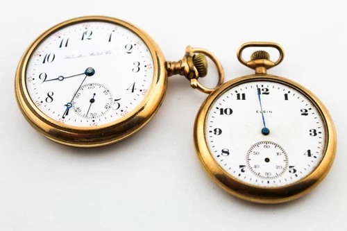 ANTIQUE HAMILTON ELGIN GOLD FILLED POCKET WATCH LOT