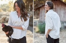 FRANK EILEEN 268 Eileen Famous Denim Shirt in Vintage White; Medium