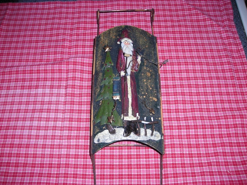 Tin Santa Sled Wall Hanging BY GANZ