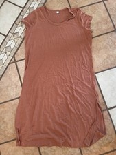 Old Navy Dress Womens Size 3X Loose Linen-Blend Midi Shirt Dress Bronzed Amber