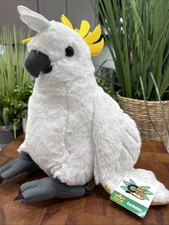 Wild Republic Cockatoo Plush Stuffed Animal 12" Realistic Soft QR CODE INFO NEW