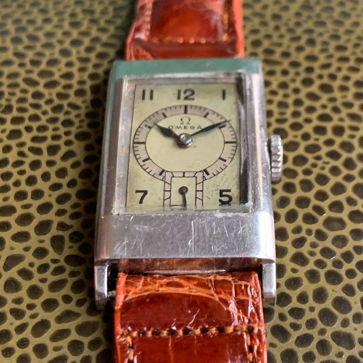 1936 Omega Cal. T17 Sector Dial Stainless Steel Rectangular