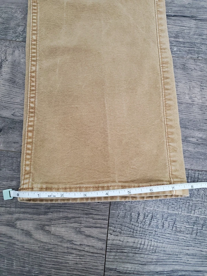 Hollister 复古直筒双膝木匠裤卡其色男式 28x30 — 第 3/4 张图片