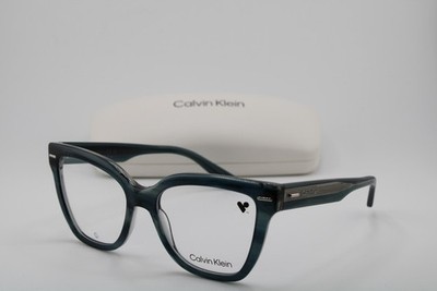 NEW CALVIN KLEIN CK 23543 416 CLEAR BLUE HORN AUTHENTIC EYEGLASSES 54-17