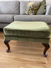 Vintage Mid Century Green Velvet Parker Knoll Footstool Ottoman Retro