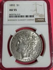 1892 Morgan Silver Dollar $1 NGC AU55