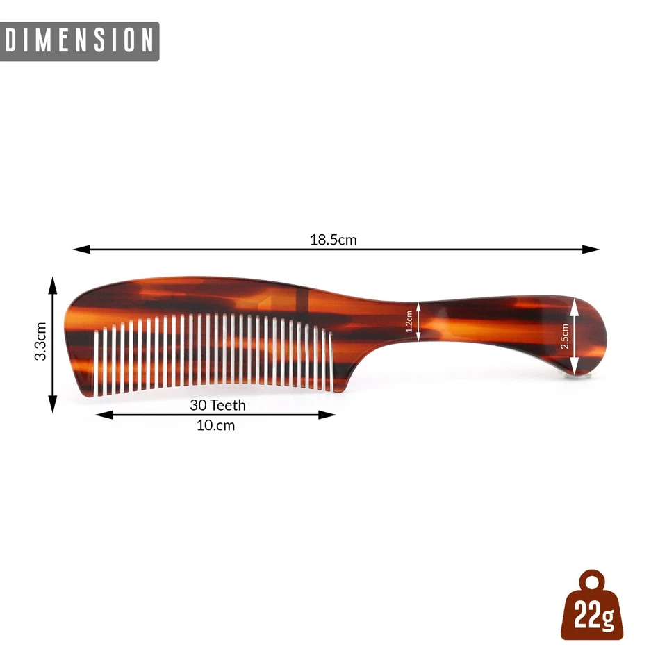 Peine marrón Haryali London Barber Hombres Todo Uso Peluquería Corte Dientes Finos Foto 3 de 4