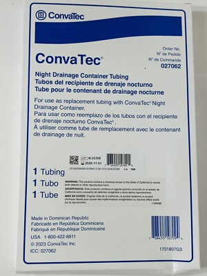 1 x ConvaTec   Night Drainage Tubing [REF] 027062 | NEW in BOX | Exp. Date 2029