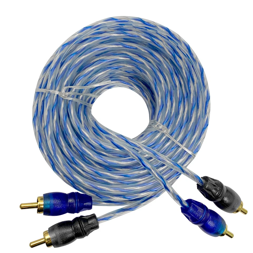 2 Channel 17 Foot RCA Male Interconnect Audio Cable - OFC Dual RCA Stereo Cord - Image 2 of 3