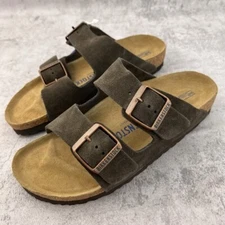 Birkenstock Arizona Mocha Suede Leather Soft Footbed Sandals - Select Size
