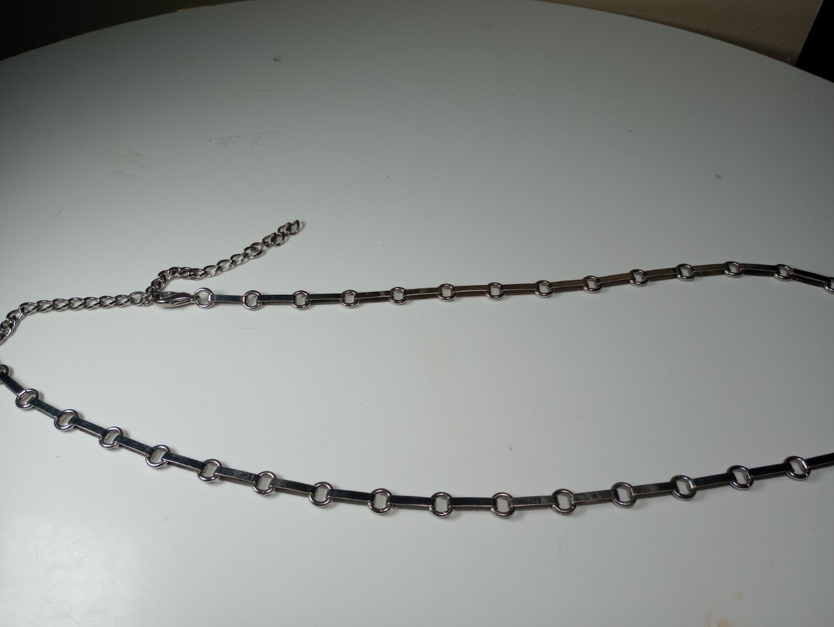 VINTAGE Silver Chain Belt XS Metal Link Waist Jewelry Belly Necklace Fashion 90s Vintage 1990s chain belt, metal link 31 main image 3