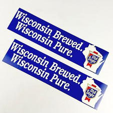Vtg Heileman's Old Style Wisconsin Brewed WI Pure 12" Bumper Sticker Decals (2)