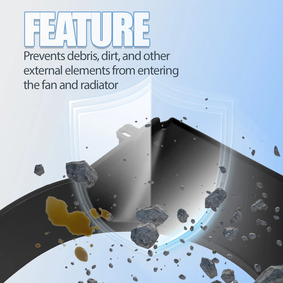 Cubierta del ventilador para Ford F-150 Bronco F-350 1987-1993 se adapta al ventilador del radiador #E5TZ8146H Foto 4 de 4