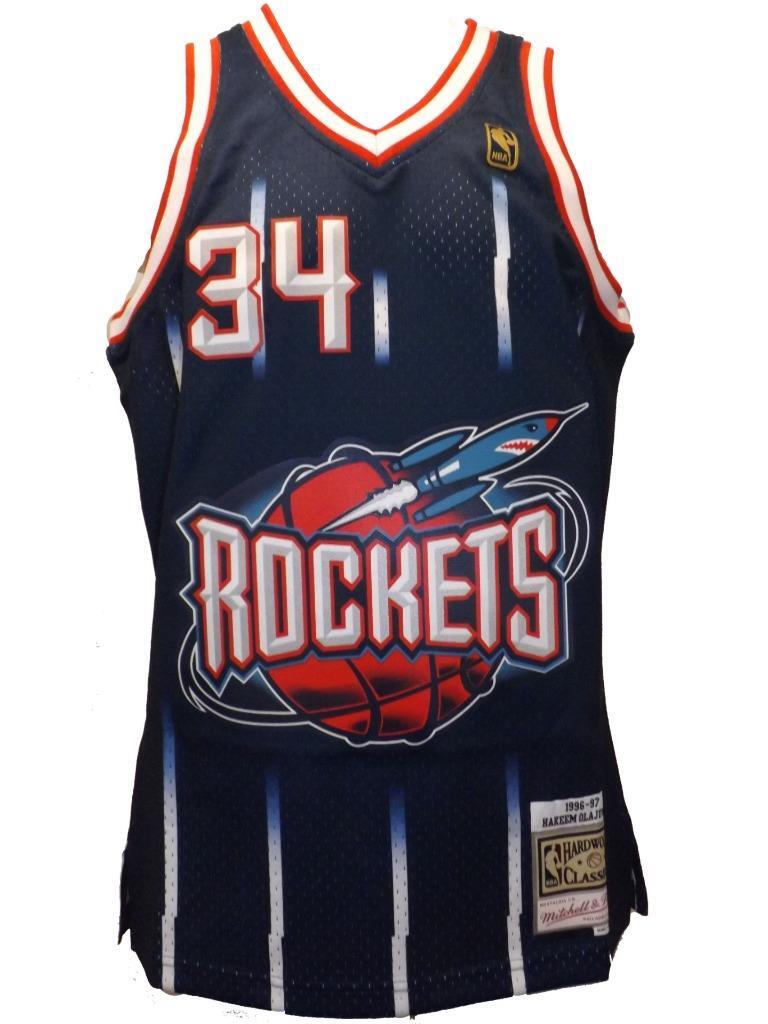 1996-97 Hakeem Olajuwon #34 Houston Rockets Mens Mitchell & Ness