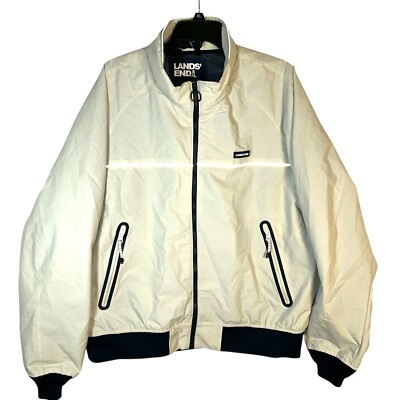 Lands End Mens L 42-44 Squall Classic Light Weight Cream