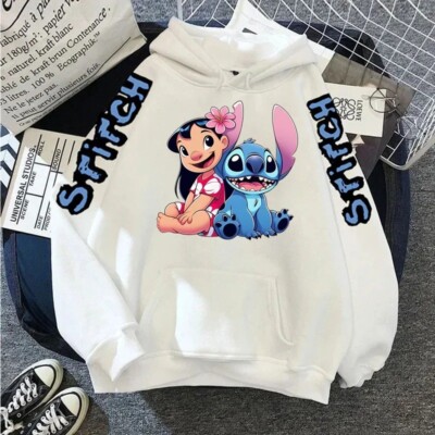 Disney Stitch Hoodie Winter Erwachsene Pullover Für Jungen Mädchen  Sport Herren