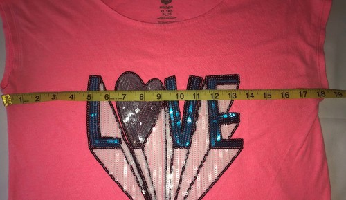 TOTAL GIRL Plus Size Short sleeve pink with sequins. LOVE Size XL 18.5 Plus - Picture 3 of 5