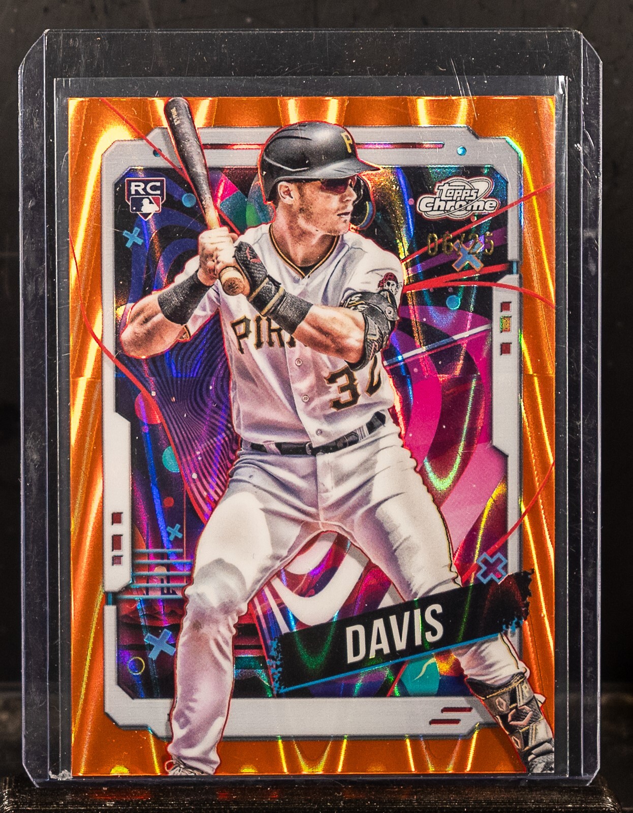 Henry Davis 2024 Topps Chrome Cosmic Orange Galactic Refractor RC 6/25 Pirates