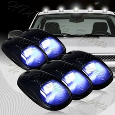 5pcs Roof Top Cab Marker Running Led Strobe Lights Set Smoke Lens White Warning