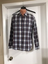 Banana Republic Men  s Plaid Button Up Shirt Size 16-16 1/2 Great Condition
