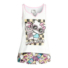 Sanrio Hello Kitty Womens Tank Top And Shorts Pajama Set 90s Style 3X NEW