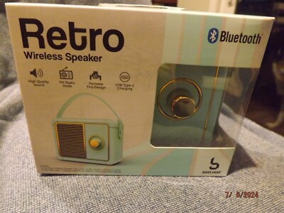 Blue Bluetooth Retro Wireless Speaker--Brand New