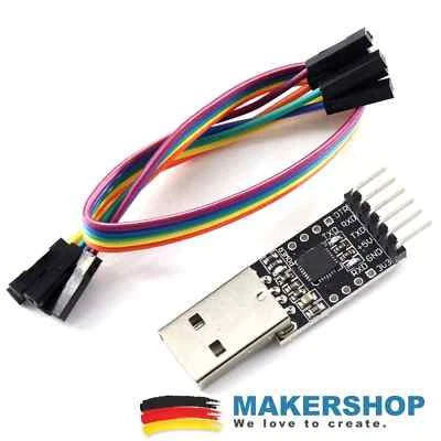 MAKERSHOP CP2102 USB TTL Adapter Arduino serieller Konverter + Kabel