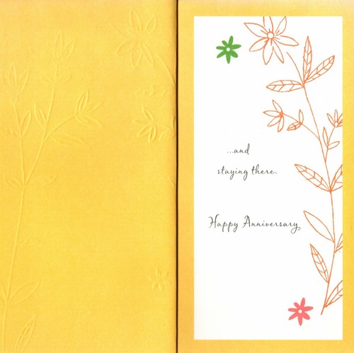 Tarjeta de felicitación Feliz Aniversario Enamorarse y Enamorarse Flores Tema Sello - Imagen 2 de 3