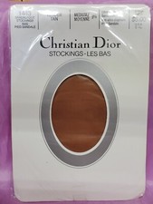 2 Pair Vtg CHRISTIAN DIOR Thigh Hi Nylon Garter Stockings M 9.5 TENDER TAN