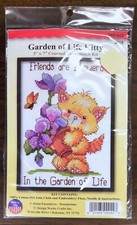 Design Works "Garden of Life Kitty" Counted Cross Stitch Kit 5"x7" 